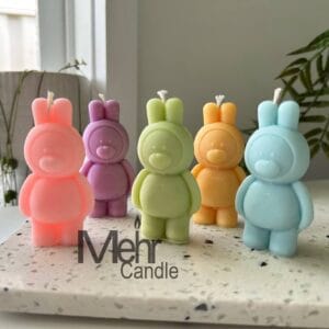 Bunny Teddy Bear Candle