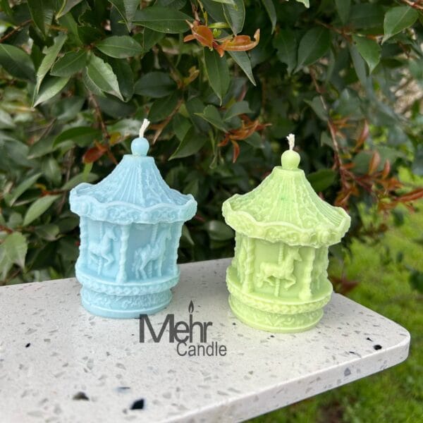 Carousel-Candle-Blue-Green