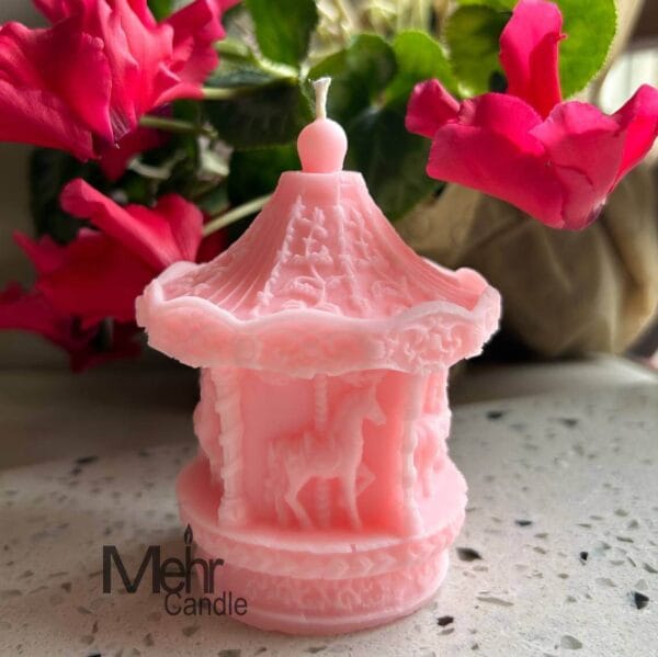 Pink Carousel Candle