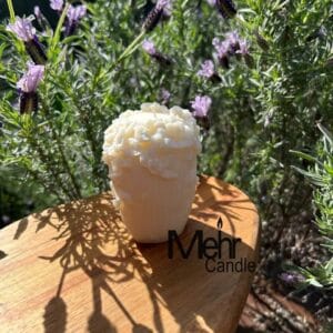 3D Rattan Flowers Cylinder Candle