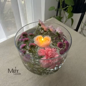 Heart shaped flower candle