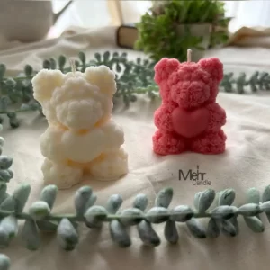 Rose Love Teddy Bear Candle - High Quality Soy Wax