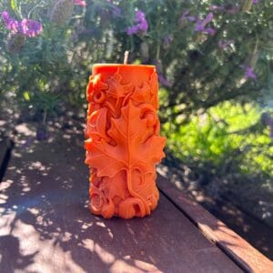 Maple Leaf Cylinder Candle