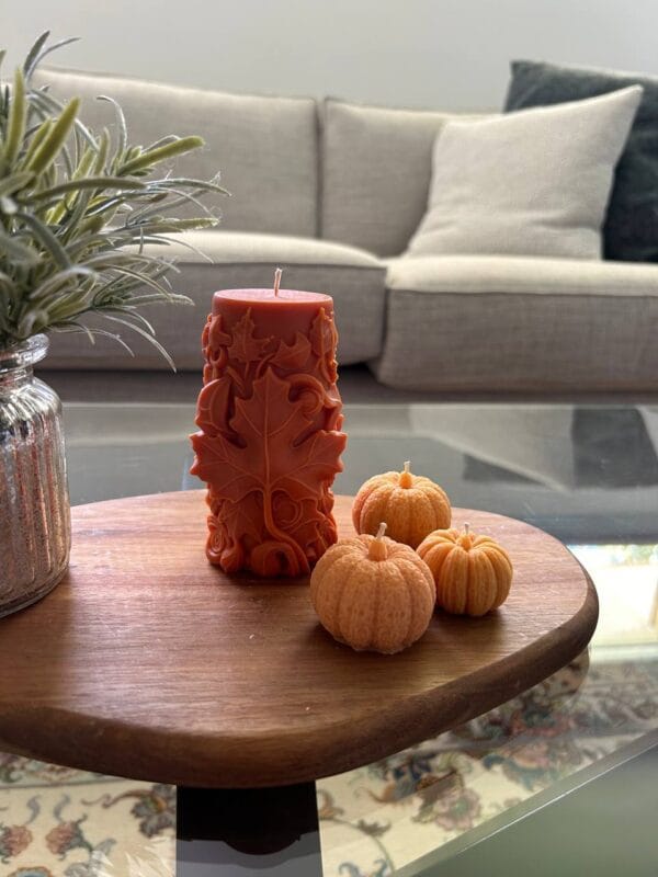 Maple Leaf Cylinder Candle