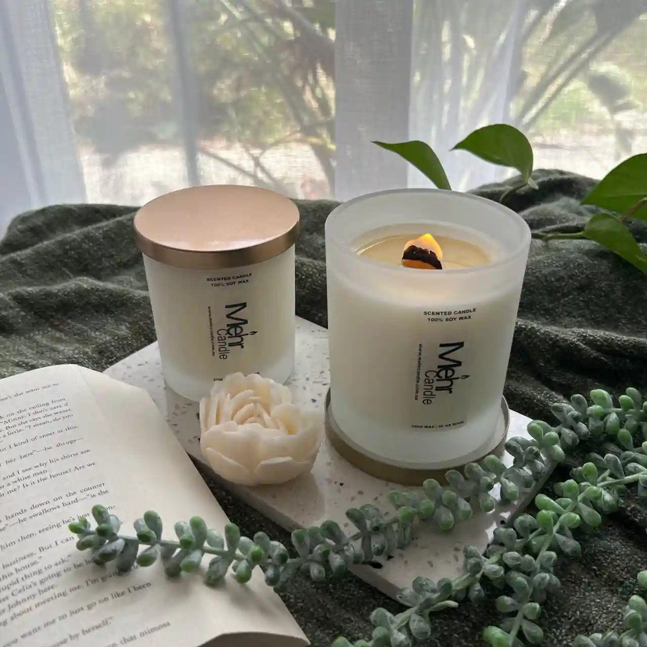 wooden wick container candles